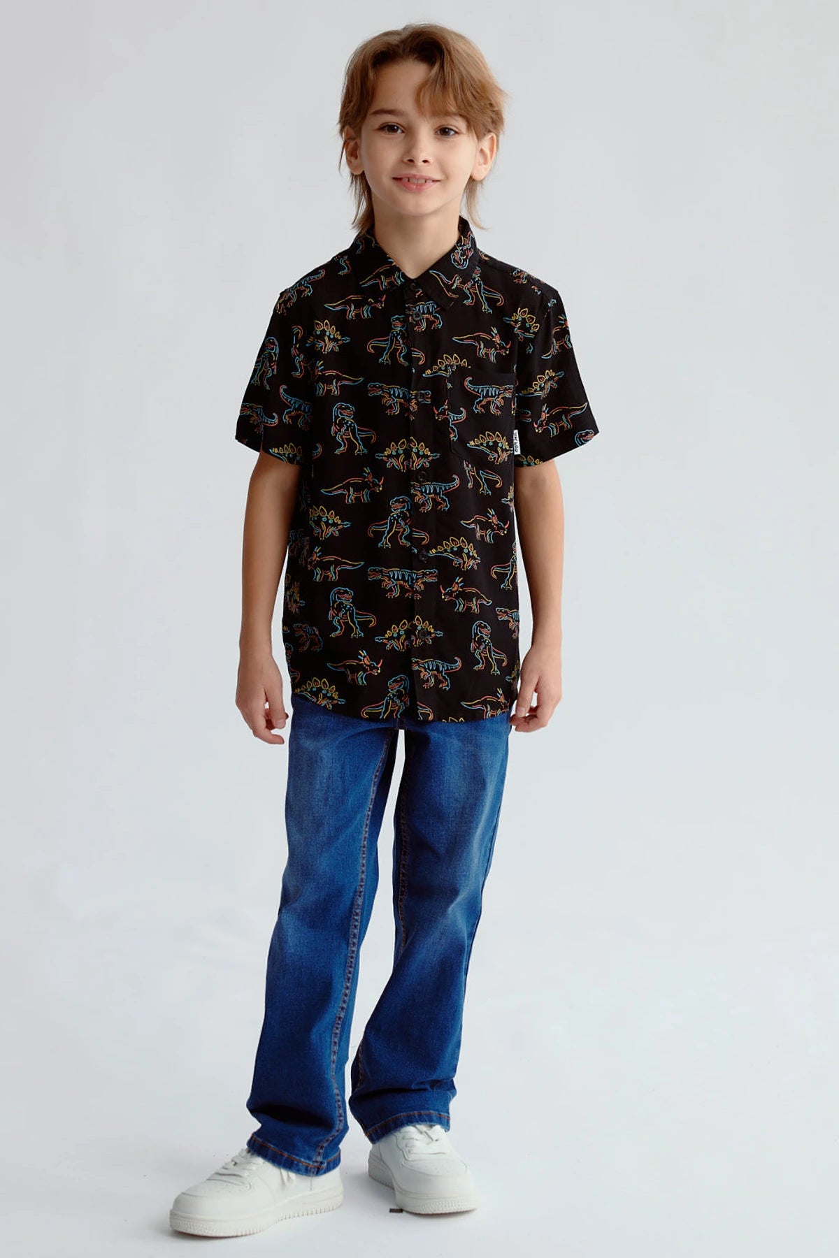 Camisa Niño Guayabera Negro