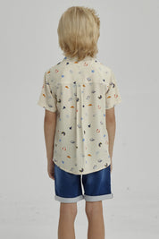 Camisa Niño Full Print Crudo