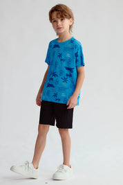 Polera Niño Full Print Azul Claro