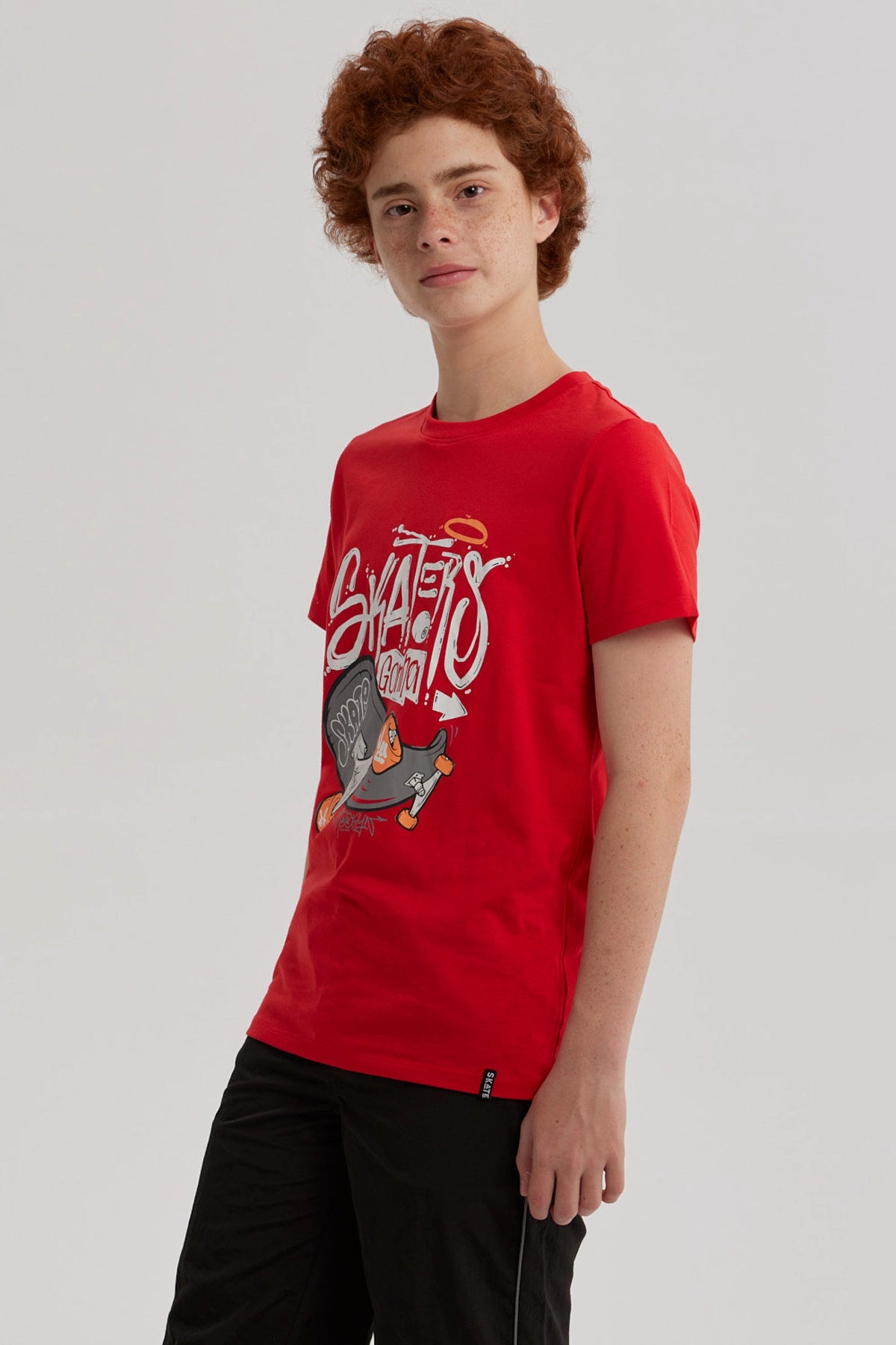 Polera Niño Básica Estampada Rojo