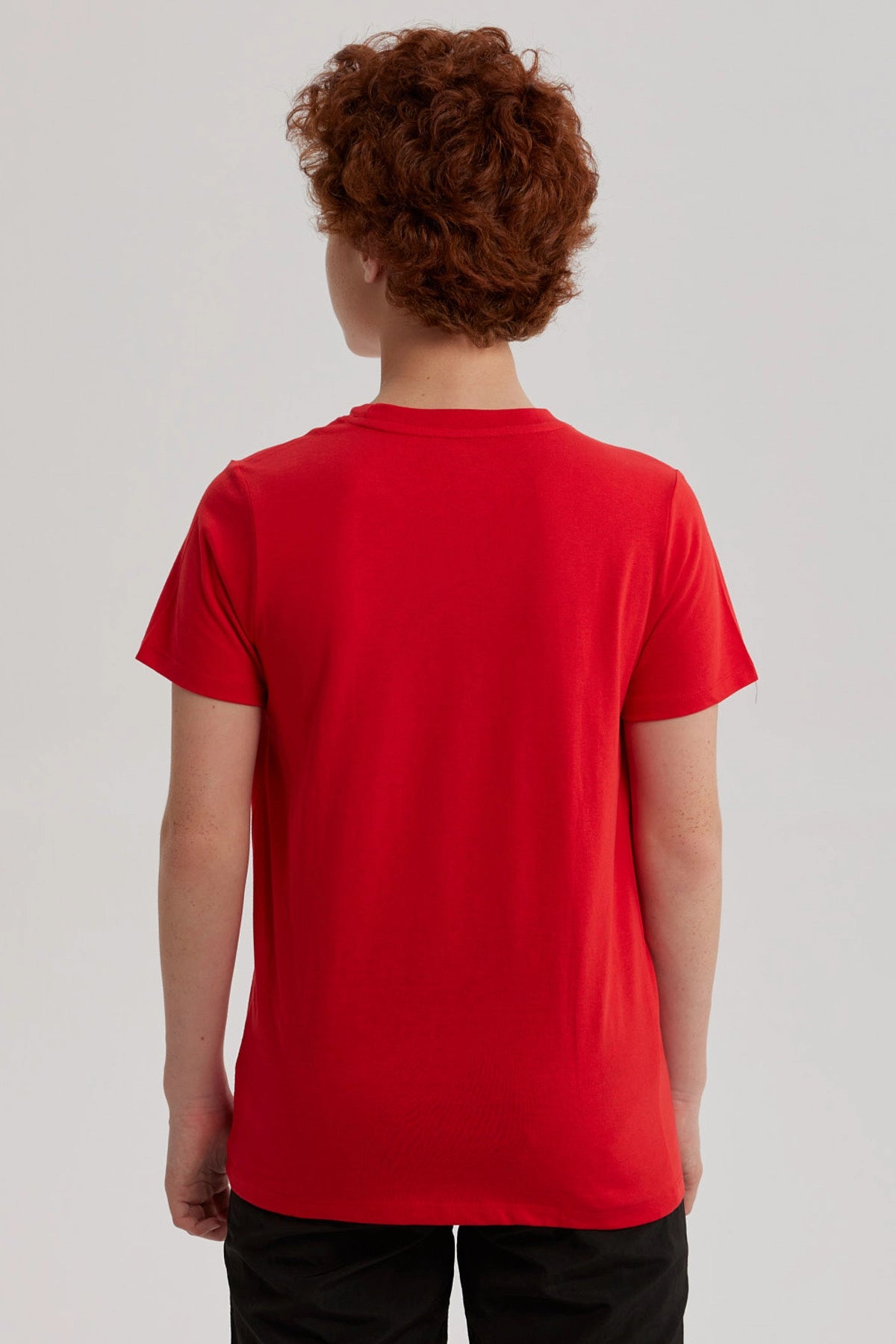 Polera Niño Básica Estampada Rojo