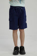 Bermuda Niño Cargo Gabardina Azul