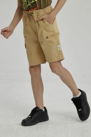 Bermuda Niño Cargo Gabardina Kaki
