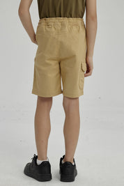 Bermuda Niño Cargo Gabardina Kaki