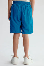 Bermuda Niño Cargo Azul Petroleo con bolsillos y ajuste elástico