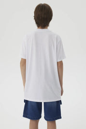 Polera Niño Estampado Playero Blanco