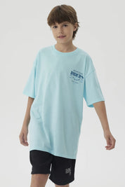 Polera Niño Print Posicional Aqua