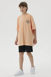 Polera Niño Print Posicional Coral