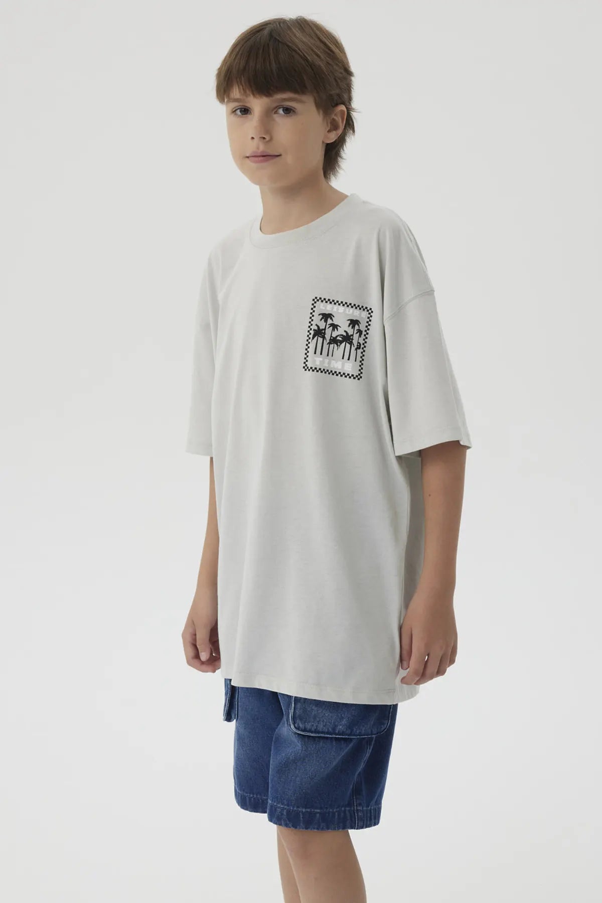 Polera Niño Print Posicional Gris