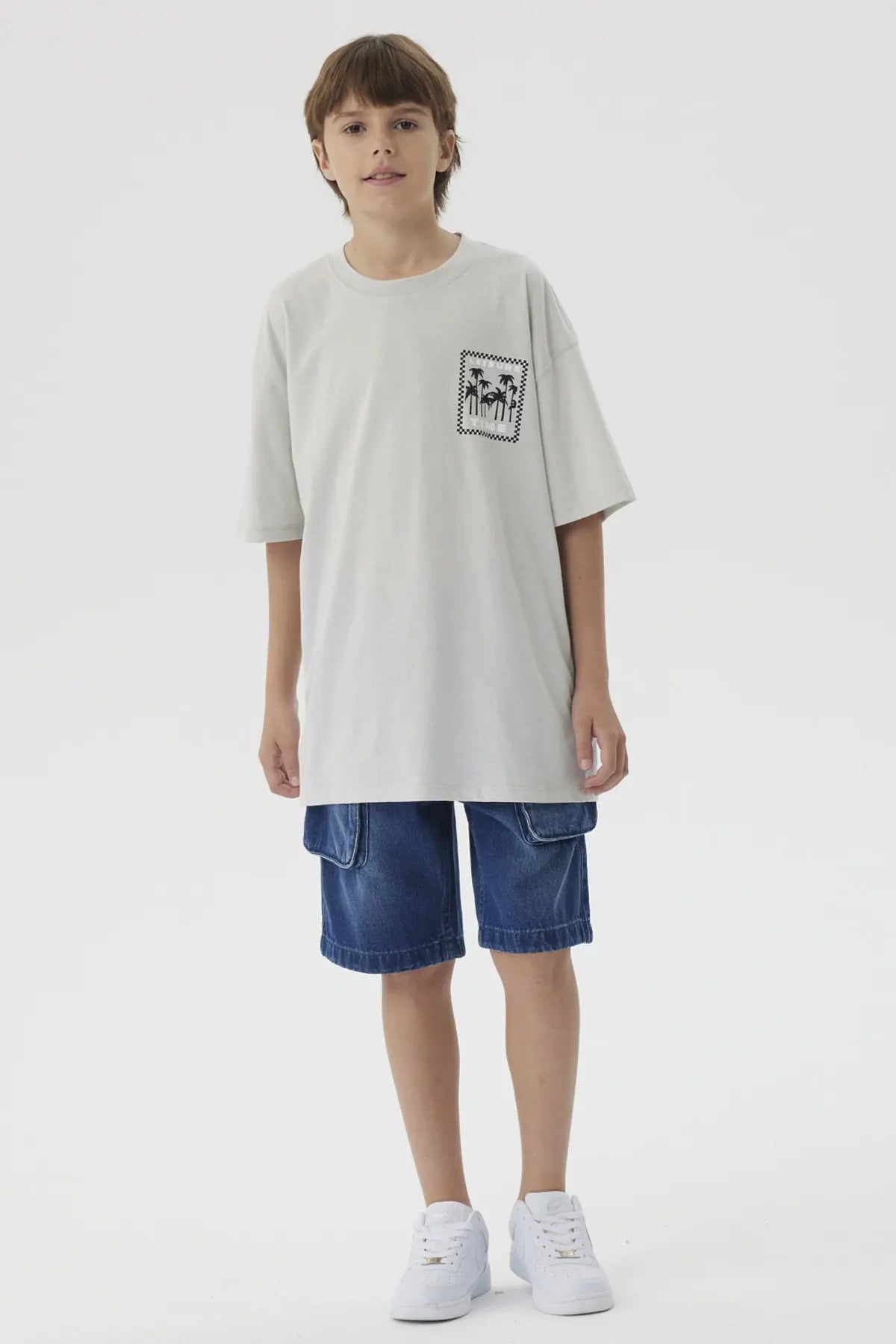 Polera Niño Print Posicional Gris