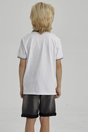 Polera Niño Piqué Con Parche Crudo