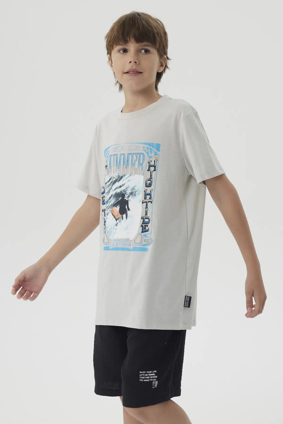 Polera Niño Print Posicional Gris