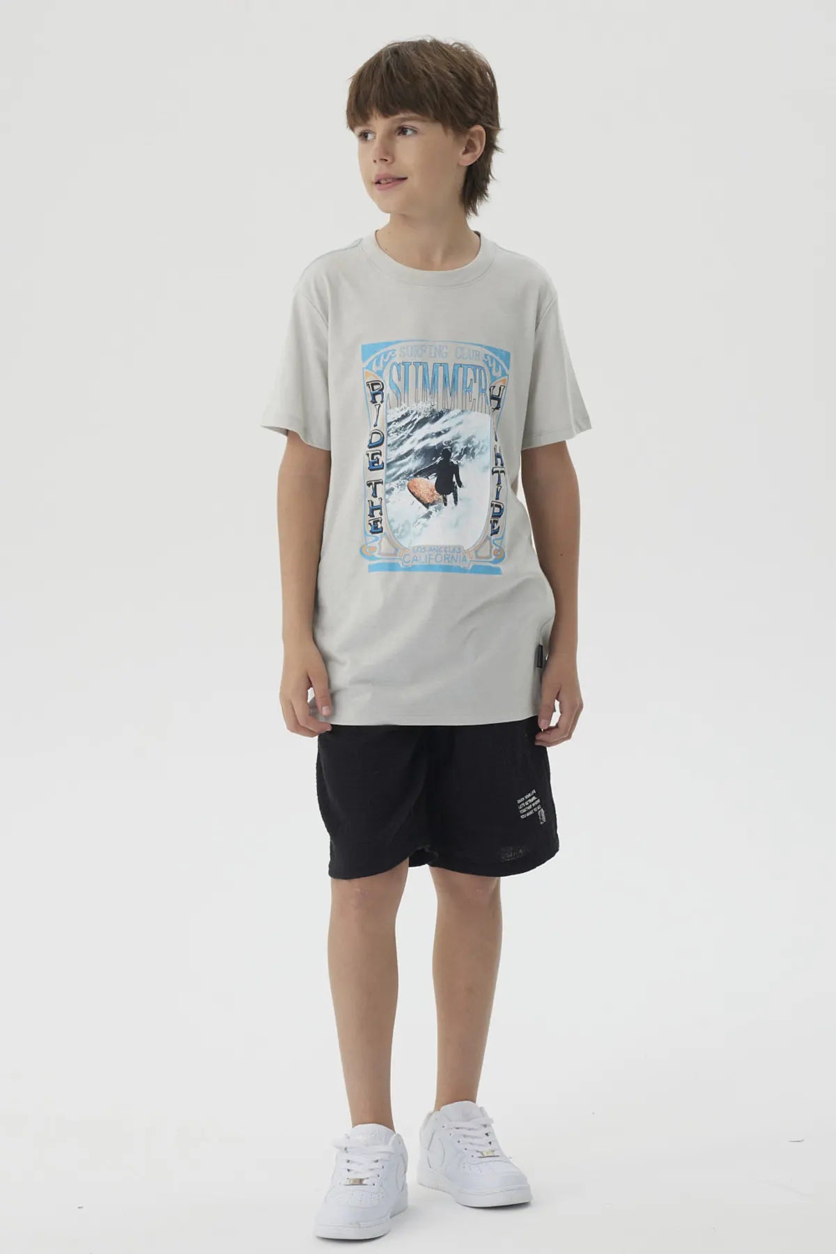 Polera Niño Print Posicional Gris