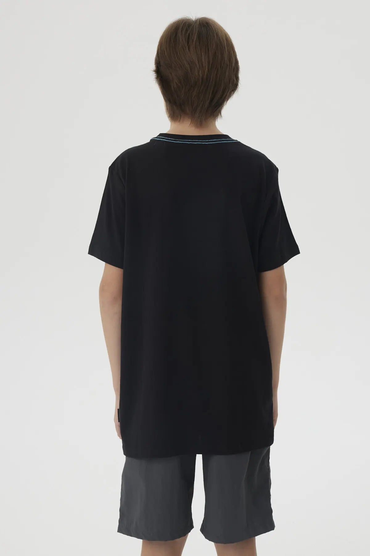 Polera Niño Print Posicional Negro