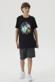 Polera Niño Print Posicional Negro