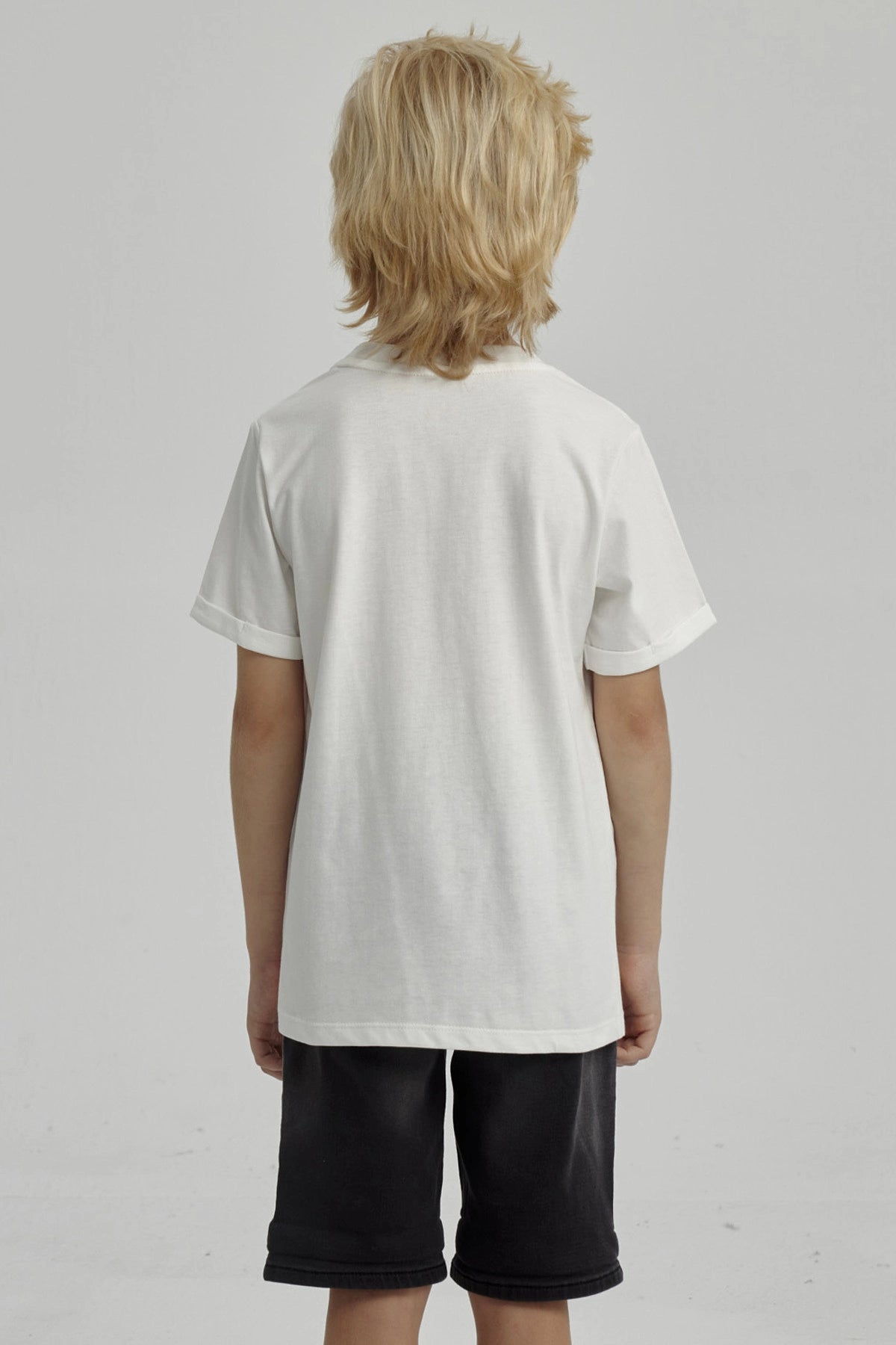 Polera Niño Puff Print Delantero Crudo