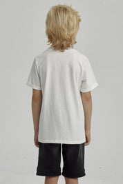 Polera Niño Puff Print Delantero Crudo