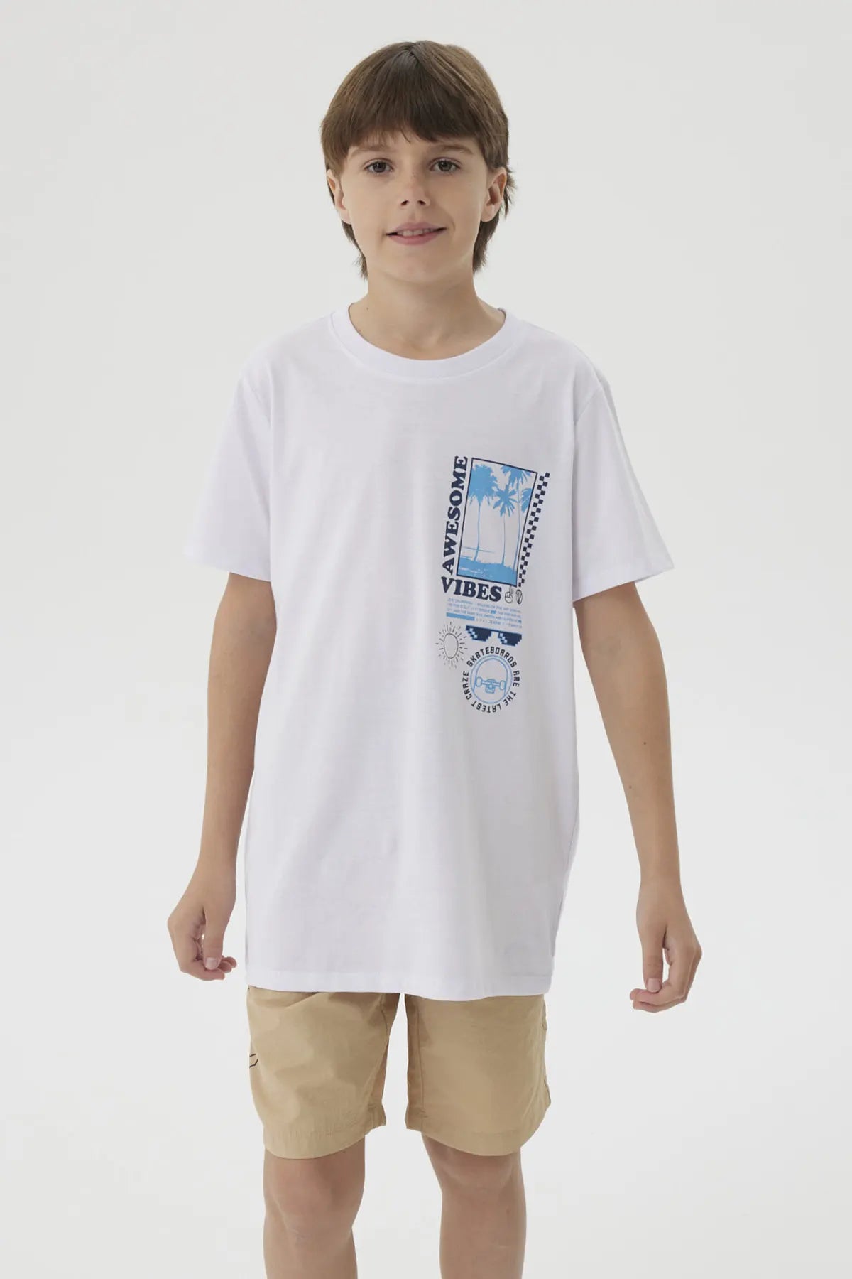 Polera Niño Print Posicional Blanco