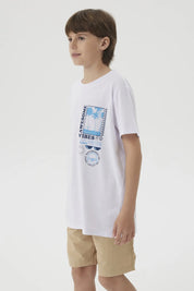 Polera Niño Print Posicional Blanco