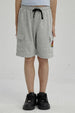 Bermuda Niño Franela Con Parche Gris Melange