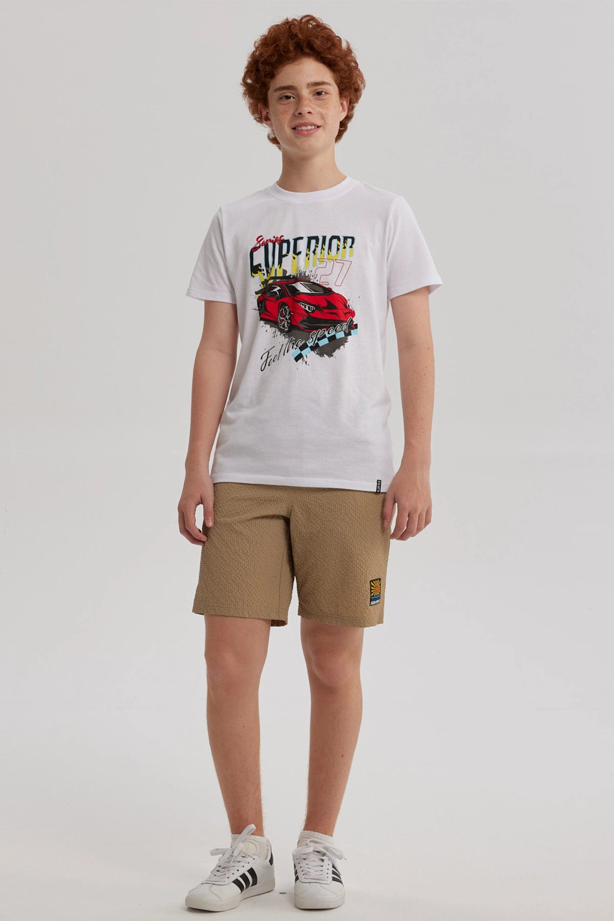 Short de Baño Niño Textura Kaki