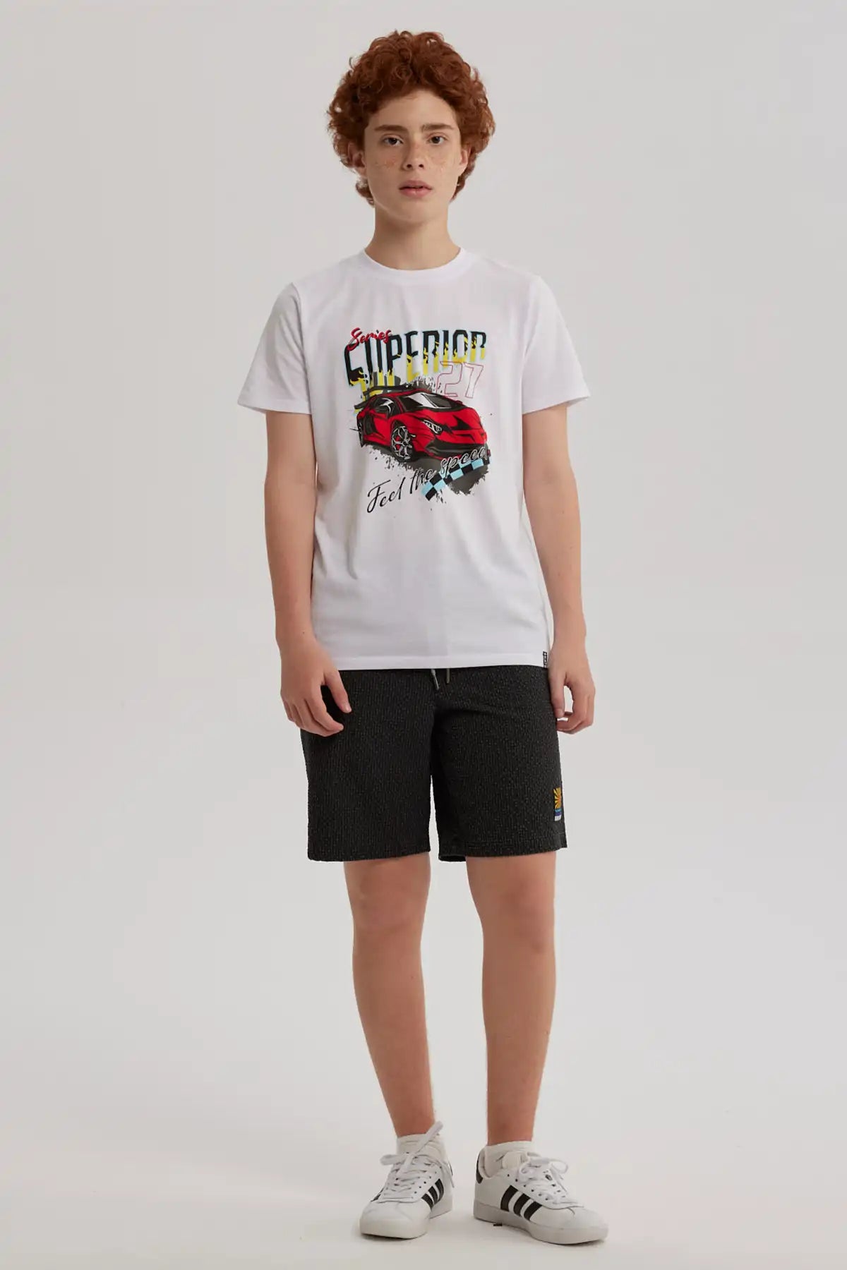 Short de Baño Niño Textura Negro