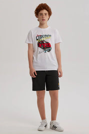 Short de Baño Niño Textura Negro