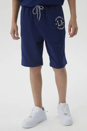 Bermuda Niño Print 3D Azul Oscuro