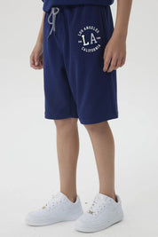 Bermuda Niño Print 3D Azul Oscuro