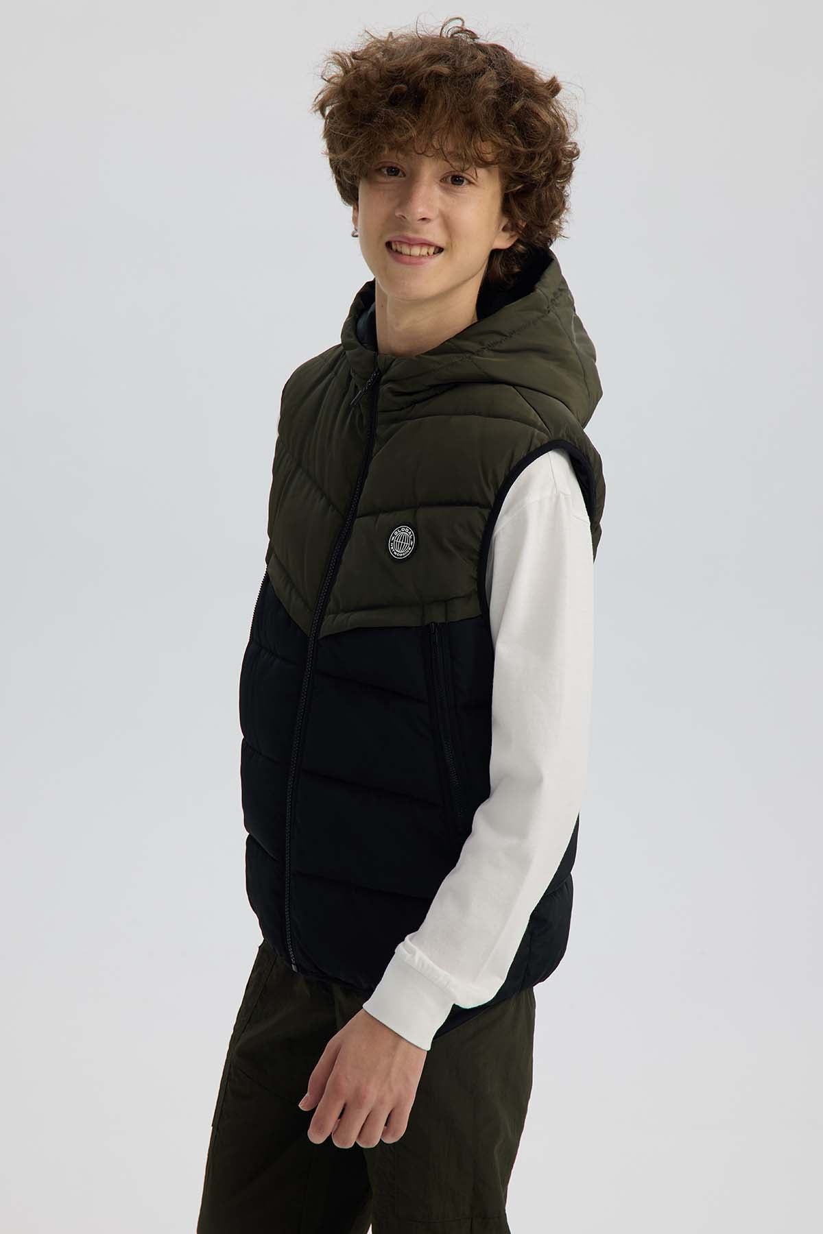 Parka Niño Bicolor Negro