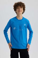 Polera Niño Print 3D Azul