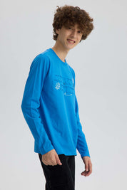 Polera Niño Print 3D Azul