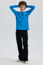 Polera Niño Print 3D Azul