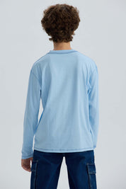 Polera Niño Print Celeste