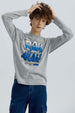 Polera Niño Print Gris Melange