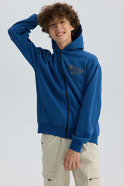 Polerón Niño Print Posicional Azul