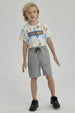 Bermuda Niño Bolsillo Parche Gris