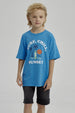 Polera Niño Con Print Azul Claro