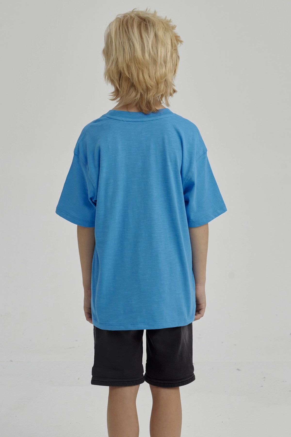 Polera Niño Con Print Azul Claro