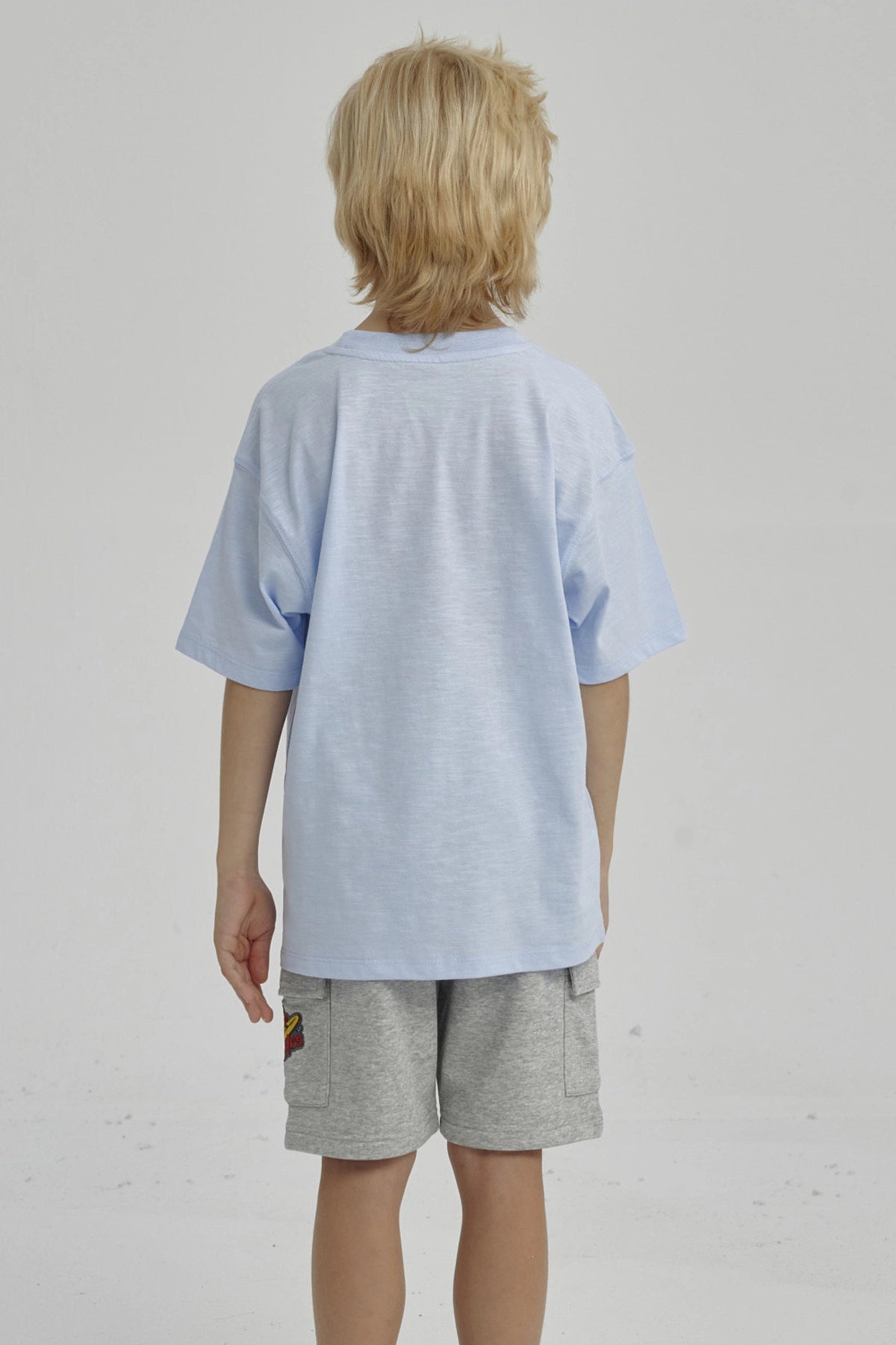 Polera Niño Con Print Celeste