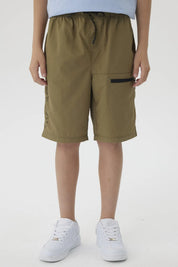 Bermuda Niño Con Cierre Verde Militar