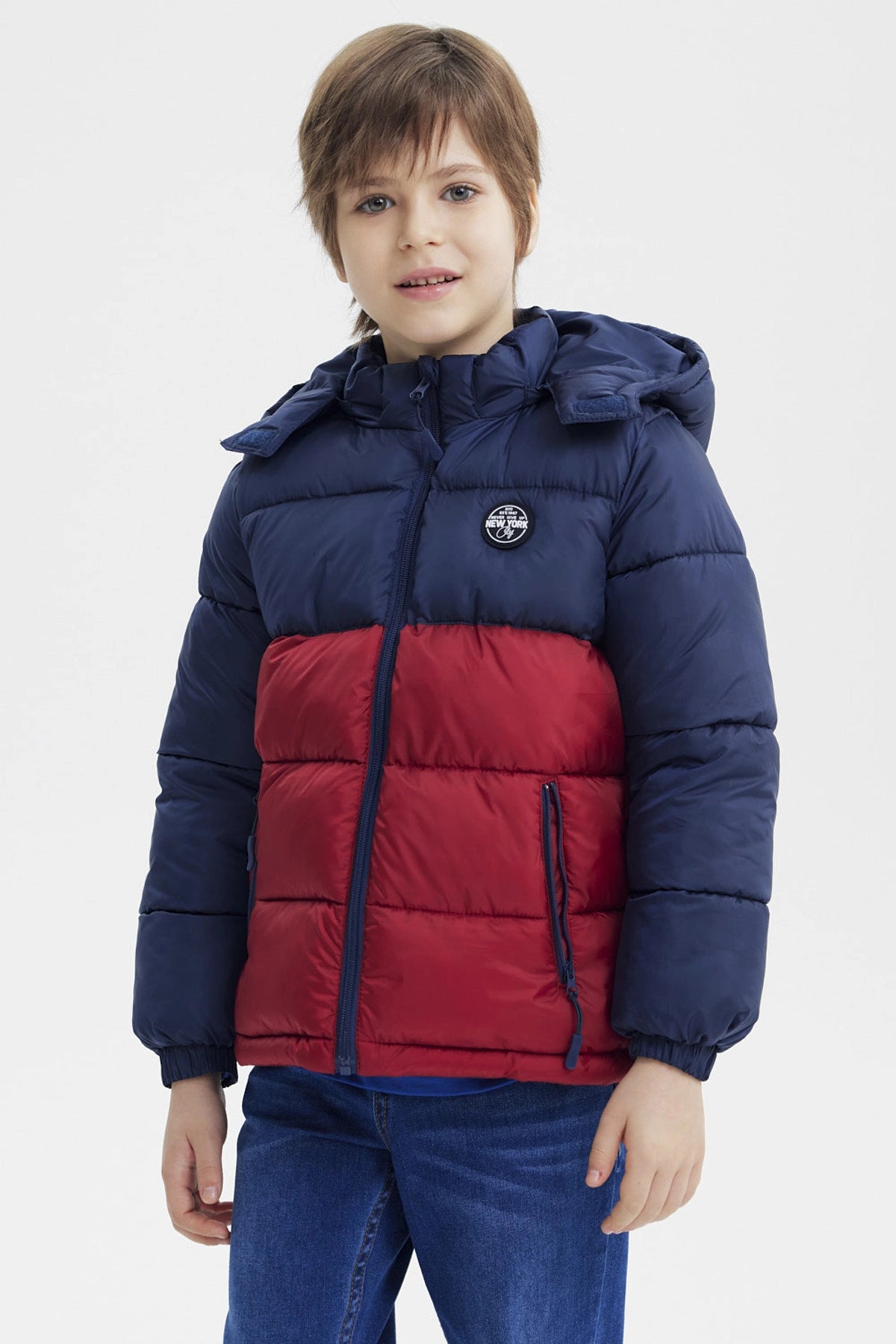 Parka Niño Básica Color Azul Oscuro