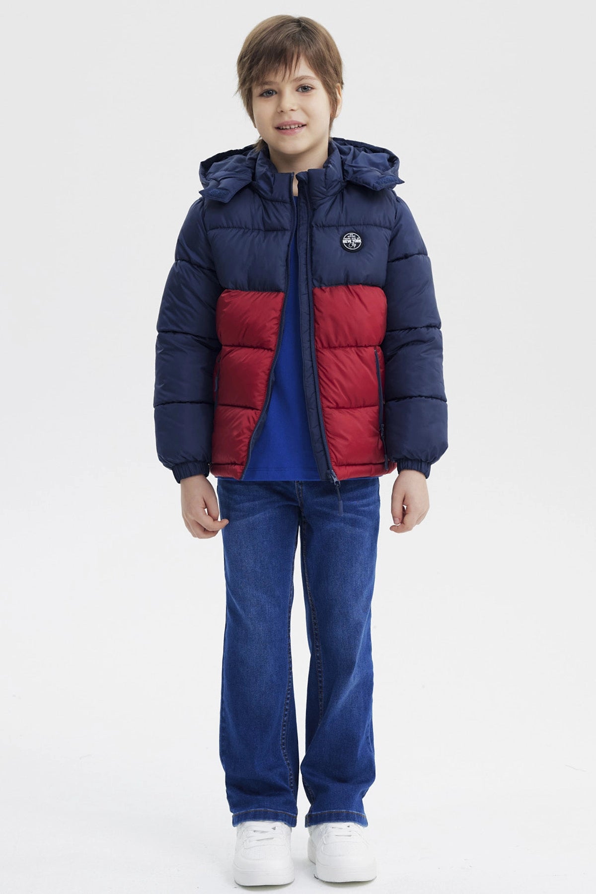 Parka Niño Básica Color Azul Oscuro