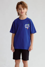 Polera Niño Print Posicional Azul Oscuro