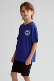 Polera Niño Print Posicional Azul Oscuro