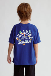 Polera Niño Print Posicional Azul Oscuro