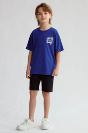 Polera Niño Print Posicional Azul Oscuro