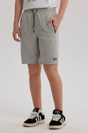 Bermuda Niño Con Bolsillo Con Cierre Gris Melange