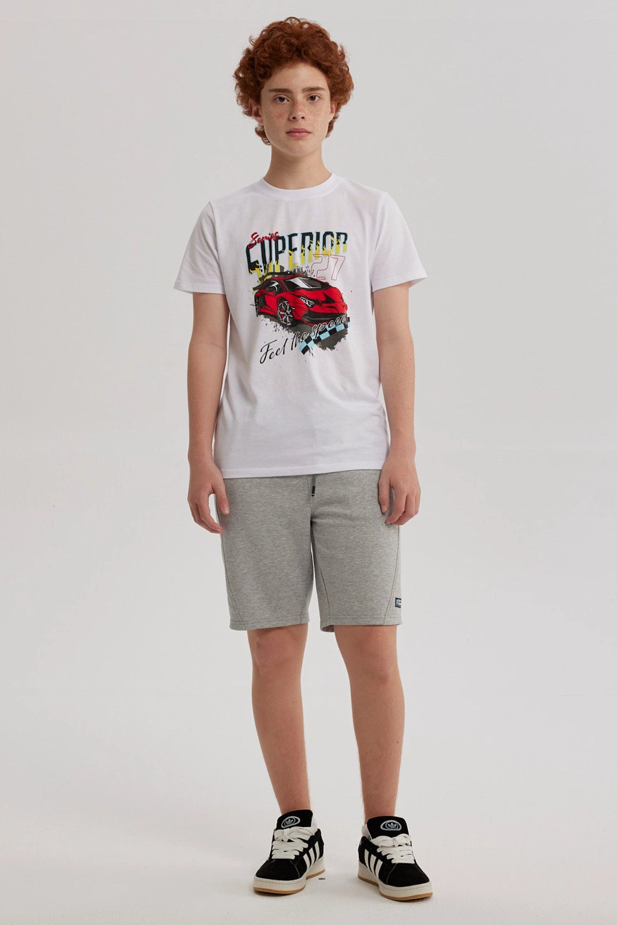 Bermuda Niño Con Bolsillo Con Cierre Gris Melange