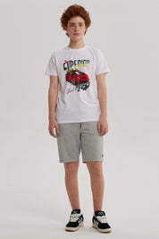 Bermuda Niño Con Bolsillo Con Cierre Gris Melange